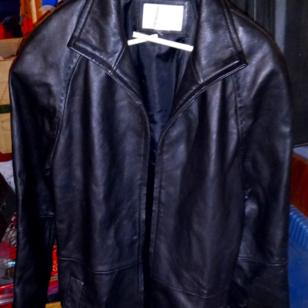 Leather trenchcoat